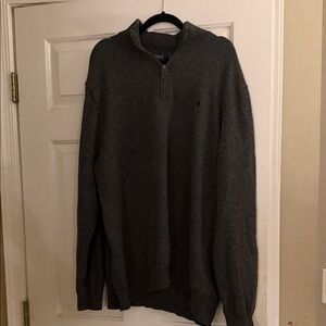 Polo by Ralph Lauren Men's Charcoal Quarter Zip-Up Sweater